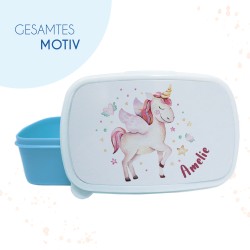 Einhorn Aquarell - Brotdose mit Namen