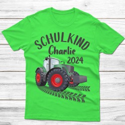 Schulkindshirt - Traktor Grün