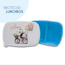 Panda Fahrrad - Brotdose mit Namen