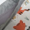 Turnbeutel mit Namen - Fuchs grau