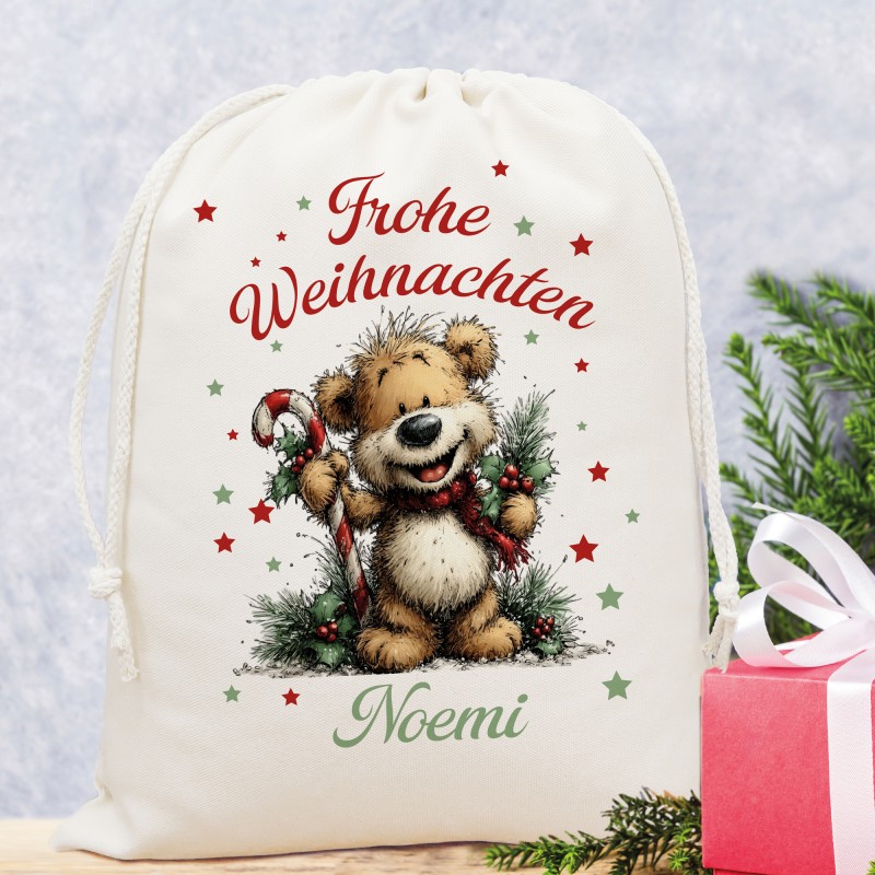 Nikolaussack Geschenkesack - Bär Zuckerstange