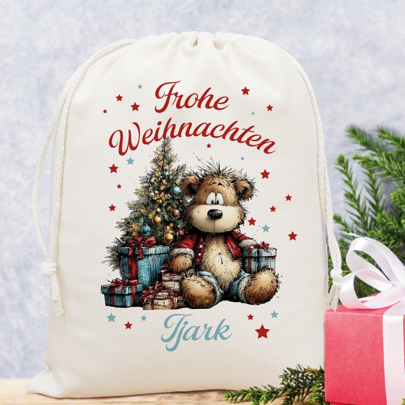 Nikolaussack Geschenkesack - Bär Tannenbaum