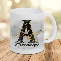 Tasse - Black and Gold Initalie