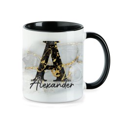 Tasse - Black and Gold Initalie