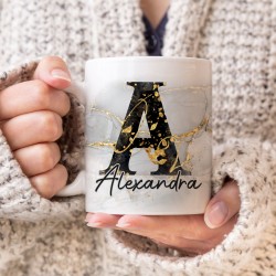 Tasse - Black and Gold Initalie