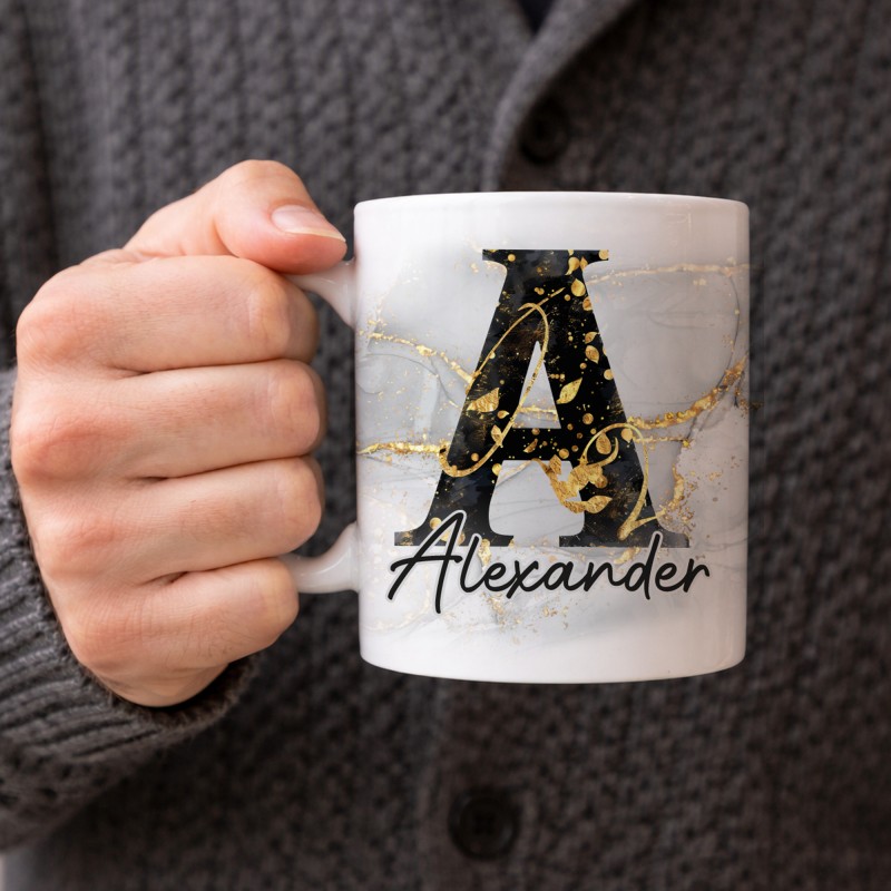 Tasse - Black and Gold Initalie