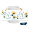 Tasse - Initalie Flower Blue and Orange