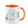 Tasse - Initalie Flower Blue and Orange