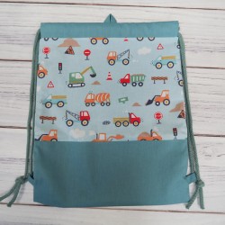 Mini Turnbeutel -  Baustelle hellblau