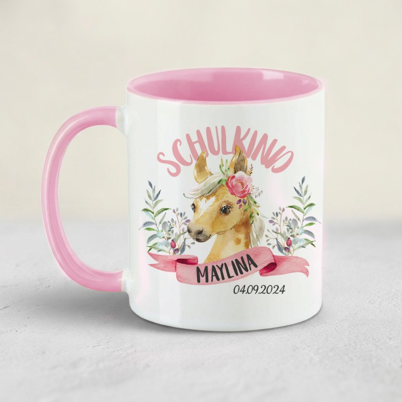 Tasse - Schulkind Pony Aquarell