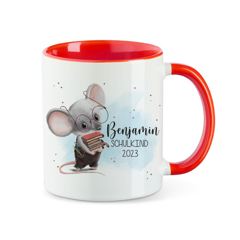 Tasse - Schulkind Mäuse Bücher