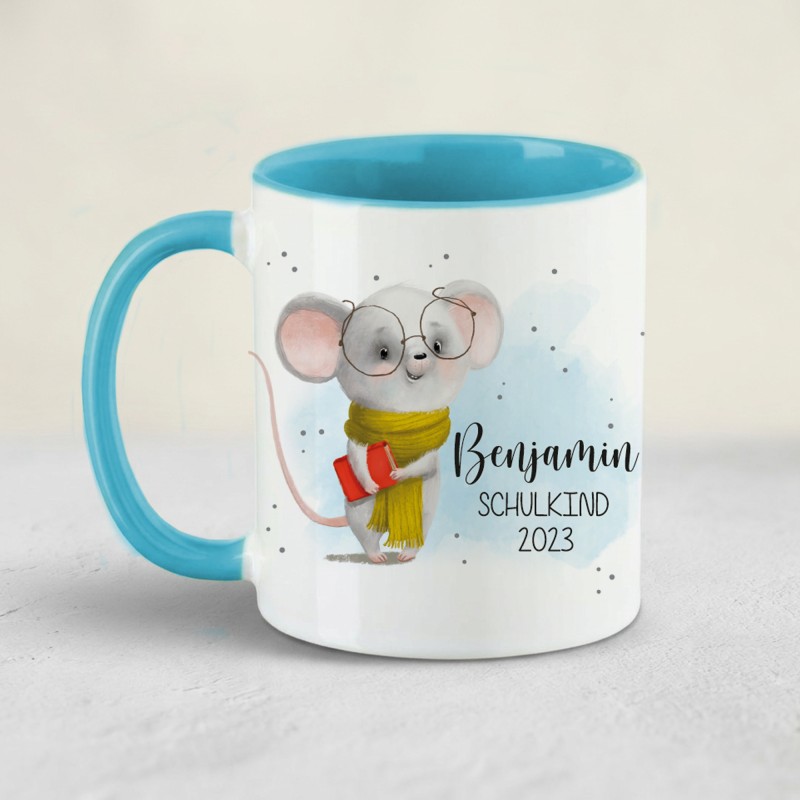 Tasse - Schulkind Mäuse Bücher