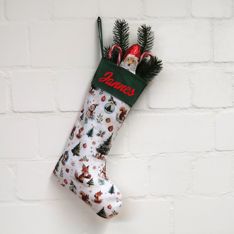 Nikolausstiefel -  tierische Weihnachtszeit dunkelgrün