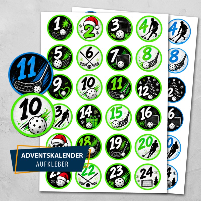 Adventskalenderzahlen Floorball