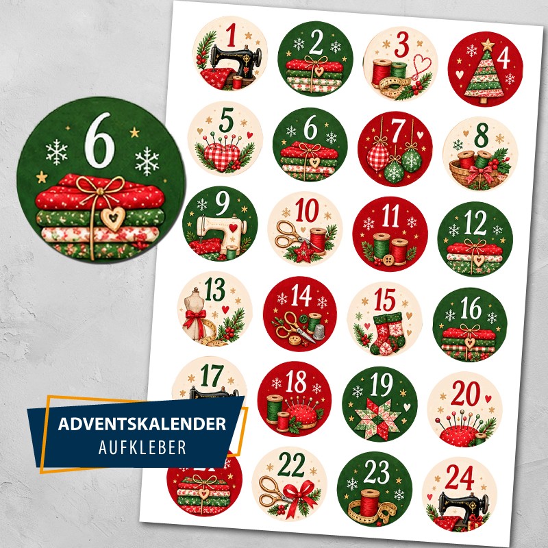 Adventskalenderzahlen Nähen