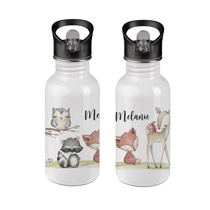 Trinkflasche mit Namen Woodland