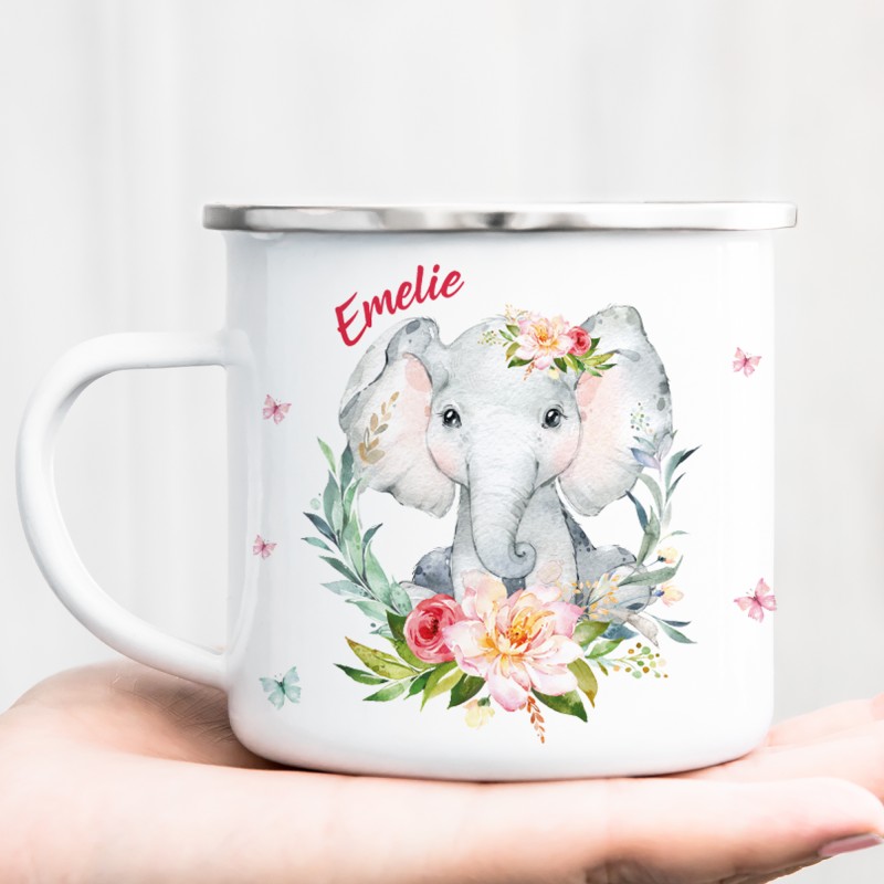 Tasse Elefanten Mädchen Aquarell Tassen Material Keramiktasse 
