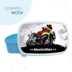 Motorrad - Brotdose mit Namen